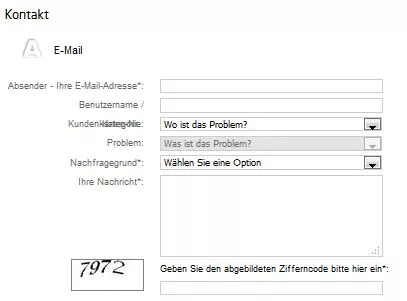 Kontaktformular von Tipico und Ausfüllmöglichkeiten