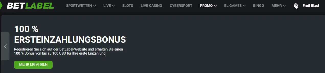 Betlabel Willkommensbonus