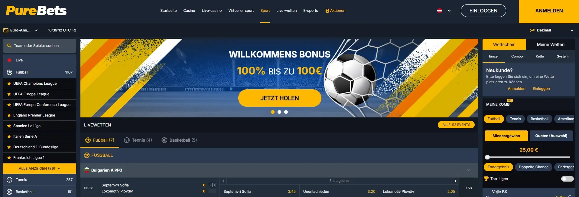 PureBets Willkommensbonus