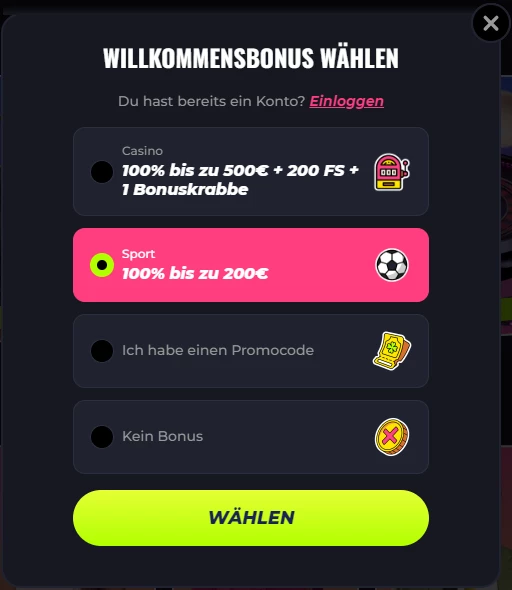 Lunubet Willkommensbonus