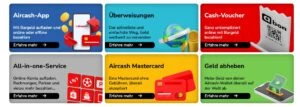 Aircash Nutzungsmöglichkeiten