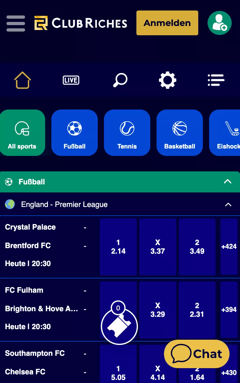 Club Riches mobiles Wetten