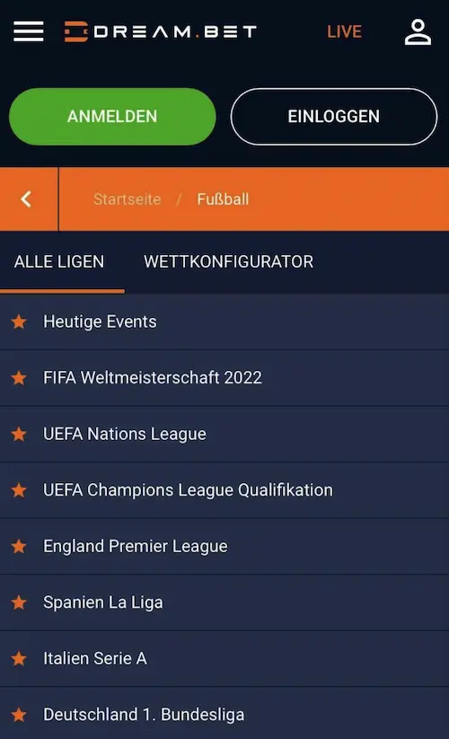 Dreambet Sportwetten