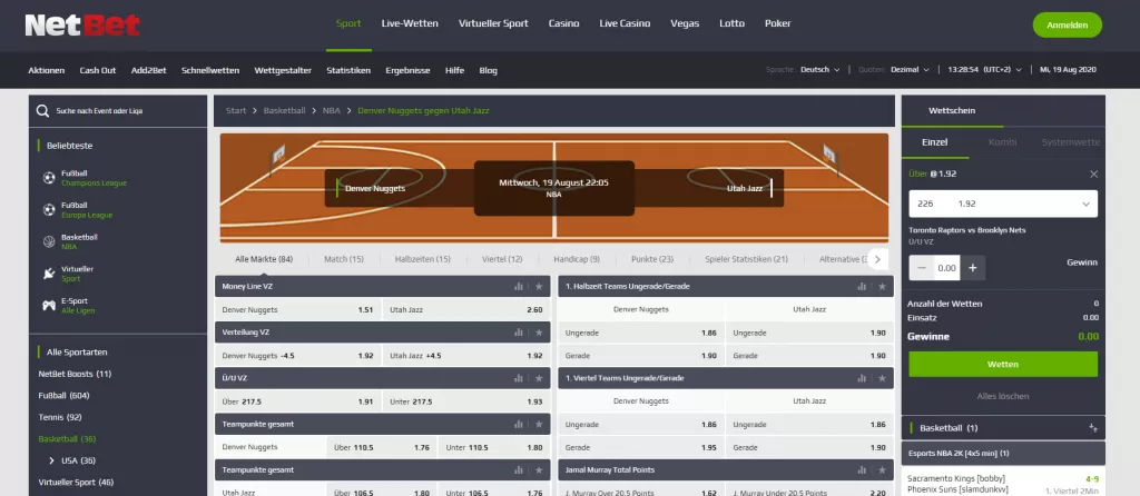 Netbet Wettangebot