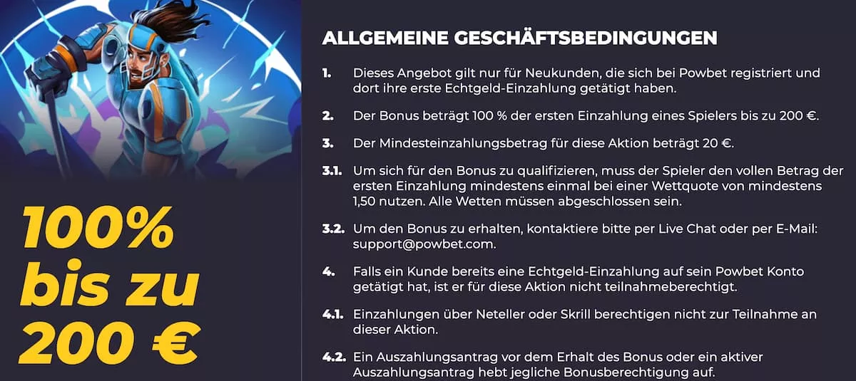 Powbet Wettbonus