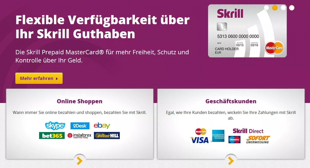 Skrill online bezahlen